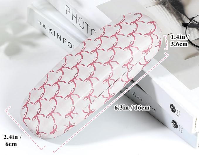 MoKo Hard Shell Eye Glasses Case, PU Leather Eyeglasses Cases with Cloth