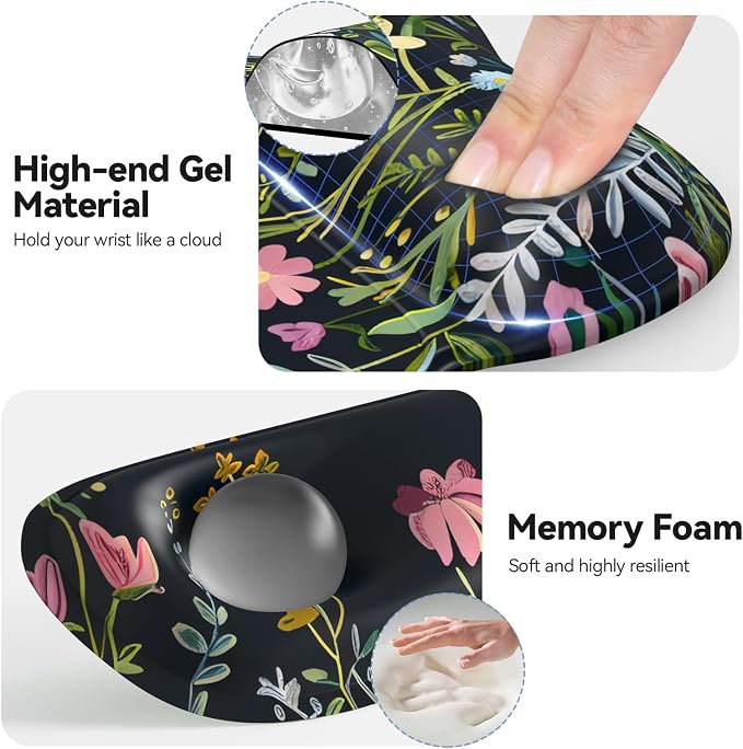 TECKNET Gel Ergonomic Mouse Pad & Keyboard Wrist Rest & Coaster | 3 in 1 Set, Pain Relief, Milk Silk Cloth, Non-Slip PU Base, Easy Typing, Memory Foam Wrist Support for Office & Home