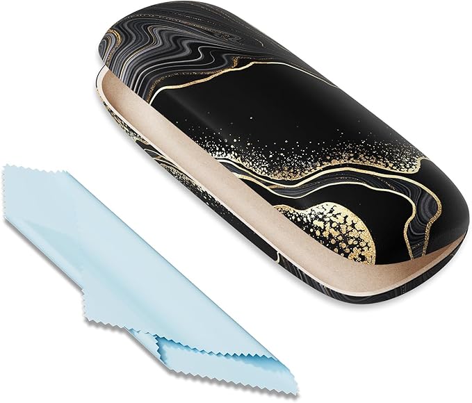 Eyeglasses Case, Portable Hard Shell Protective Case for Glasses, Eyeglass Holder Box for Women with Cleaning Cloth