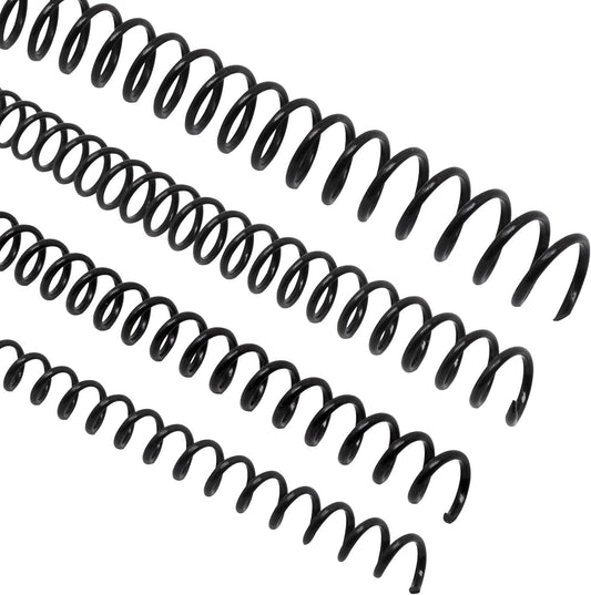 Plastic Spiral Binding Coils 100 Pack, Coil Binding Multi Sizes (6mm+8mm+10mm+12mm), 4:1 Pitch Black Binding Spirals for Students and Coworkers