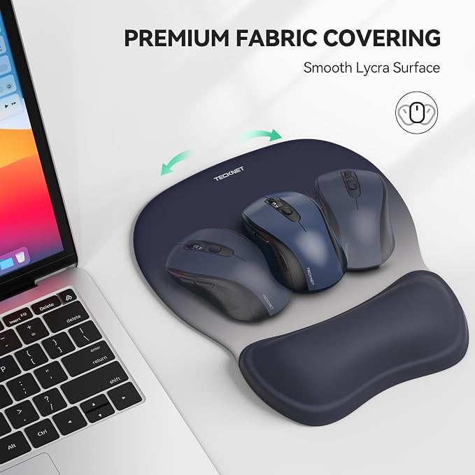 TECKNET Gel Ergonomic Mouse Pad with Wrist Rest, Non-Slip PU Base, Gradient | Comfortable Gel Cushion, Pain Relief, Smooth and Waterproof Surface, Mouse Pad with Wrist Rest for Office, Gaming and Study