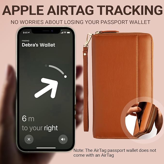 Travel Document Organizer - RFID Passport Wallet Case Family Holder Id Wristlet