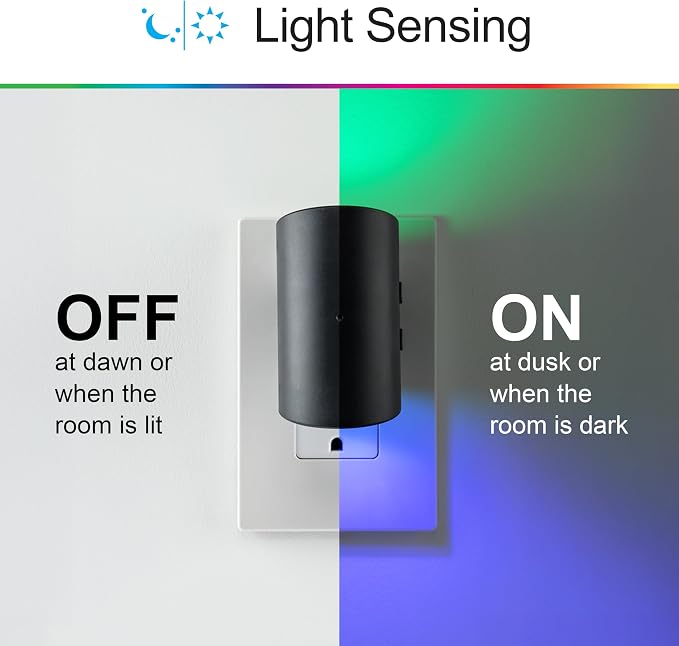GE Directional Plug in Wall Sconce Night Light, Adjustable Swivel Accent Lighting with Dusk to Dawn Sensor, Dimmable Warm White & Optional Color Changing LEDs for Hallways & Bedrooms, 1-Pack, 82573
