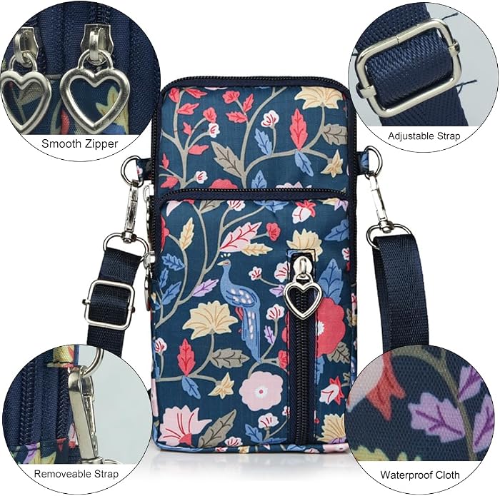 Small Crossbody Bag for Women - Mini Phone Purses with Crossbody Strap and Wallet - Nylon Arm Bag
