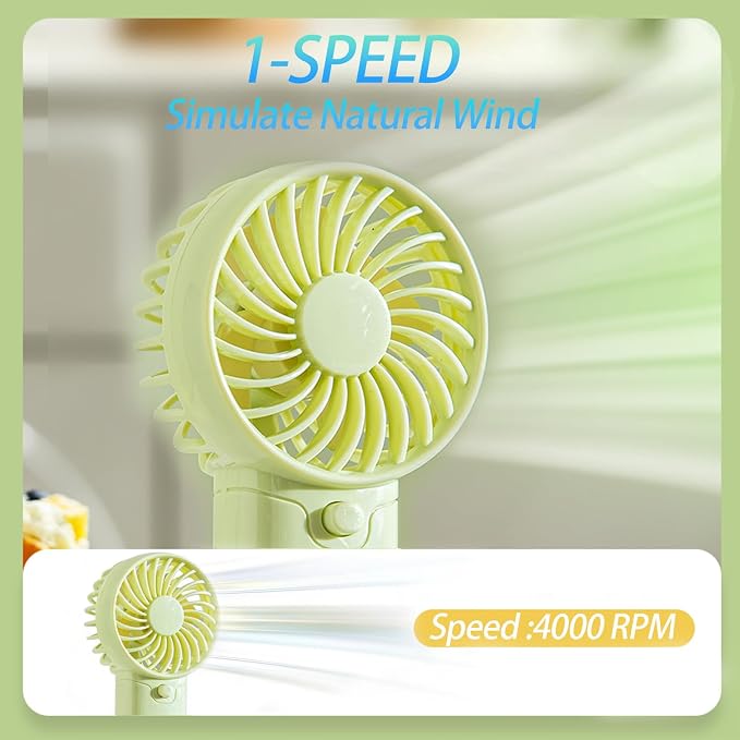 4 Pack Mini Portable Fan - 5'' AAA Battery Operated, Lightweight Handheld with 1 Speed & Lanyard - Quiet Personal Fan for Kids, Girls, Women & Men - Ideal for Office,Outdoor,Travel,Commute,Makeup