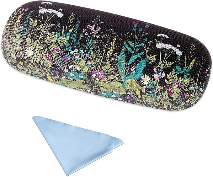 PERFECTSIGHT Hard Shell Eyeglasses Case, PU Leather Protective Glasses Case, Cute Eyeglass Case for Women Men Girls