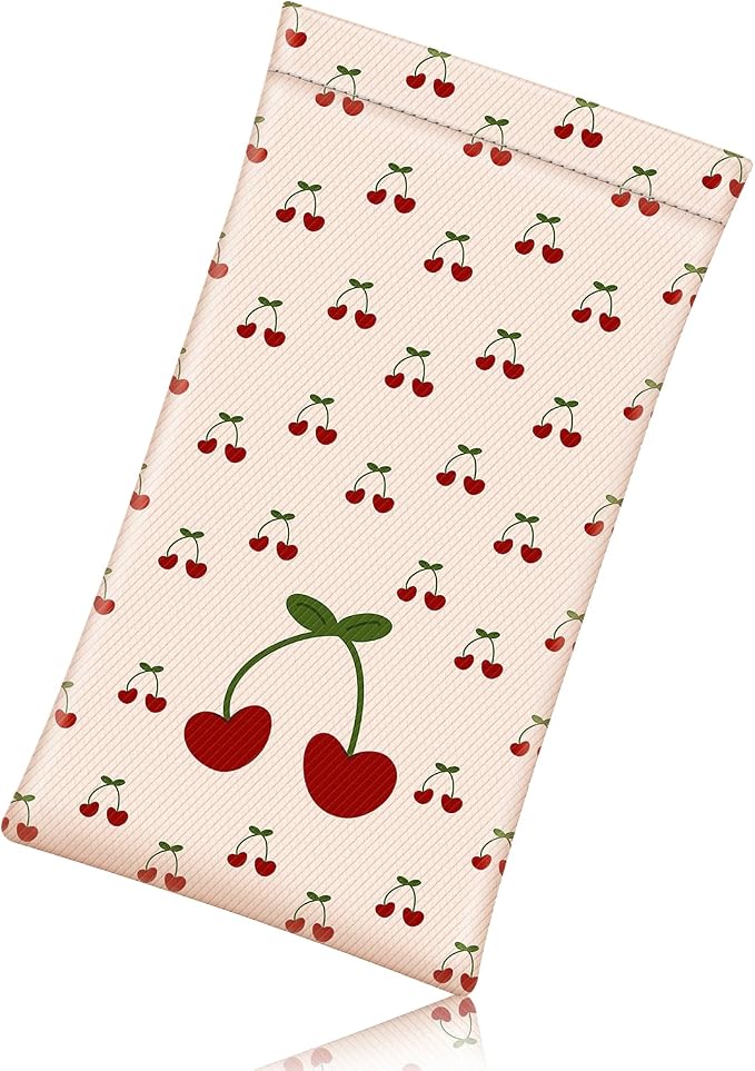 FINTIE Soft Eyeglasses Case with Cleaning Cloth, Portable Squeeze Top Vegan Leather Glasses Pouch, Sunglasses Eyewear Bag