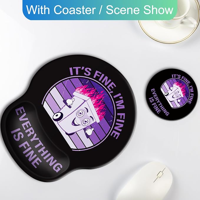 Ergonomic Mouse Pad with Wrist Rest Support,Gel Mouse Pads for Desk | Big Mousepad With Coaster Non-slip & Pain Relief for Computer, Home&Office Desk Decor