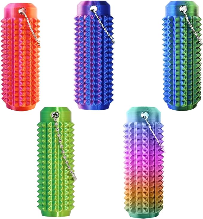 5PC Little Ouchies Fidget Toys Adults,Pain Stim Pocket Sensory Toys for Anxiety and Stress Reduction,Portable Travel Stress Relief Spiky Fidget Keychain (Style-1)