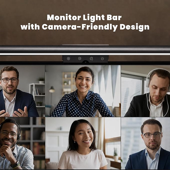 YEELIGHT Monitor Light Bar, Computer Monitor Lamp for Home Office Gaming, 250LM No Glare Eye-Care LED Screen Bar, Touch Control USB Reading Desk Lamp with Stepless Dimming for Flat & Curved Monitor