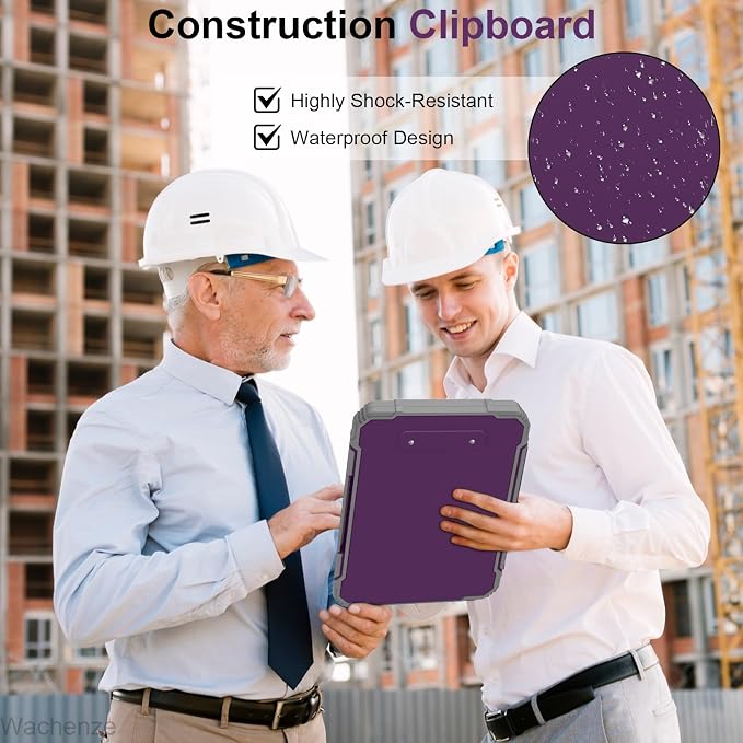 Clipboard, Clipboard with Storage, Heavy Duty Clip Boards 8.5x11, Protective Over Molded Edge, Plastic Clipboards, Contractor Folder with Internal Pen Pouch for Driver (Purple Alfalfa)