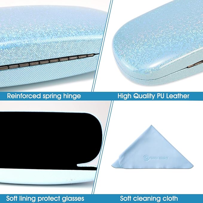 PERFECTSIGHT Hard Shell Eyeglasses Case, Kawaii Protective Glasses Case for Kids, Cute Eyeglass Case for Women Men Girls