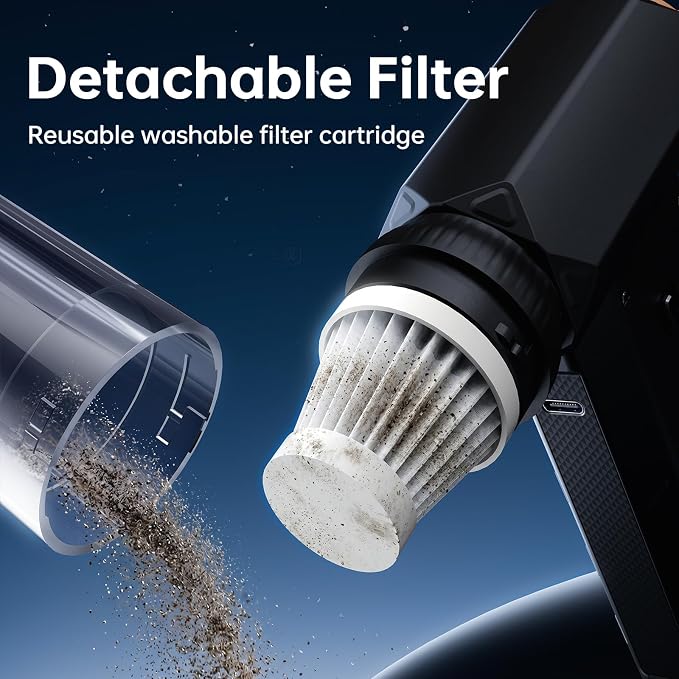 MUXNW 2-in-1 Air Duster & Vacuum, 130000 RPM | 8000mAh USB-C, 100-speed, blower/vacuum for PC, keyboard, car, home. Cordless mini 2-in-1