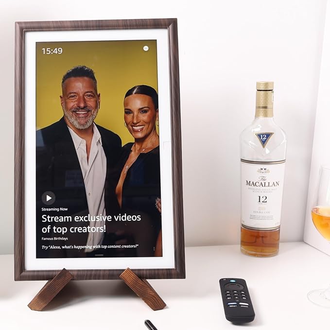 Digital Photo Frame Decoration Frame and Monitor and Tablet Computer Solid Wooden Table Stand,Suitable for Cookbook Stand Holder Display. Digital Photo Frame Decoration Frame (Dark Wood Grain Color)