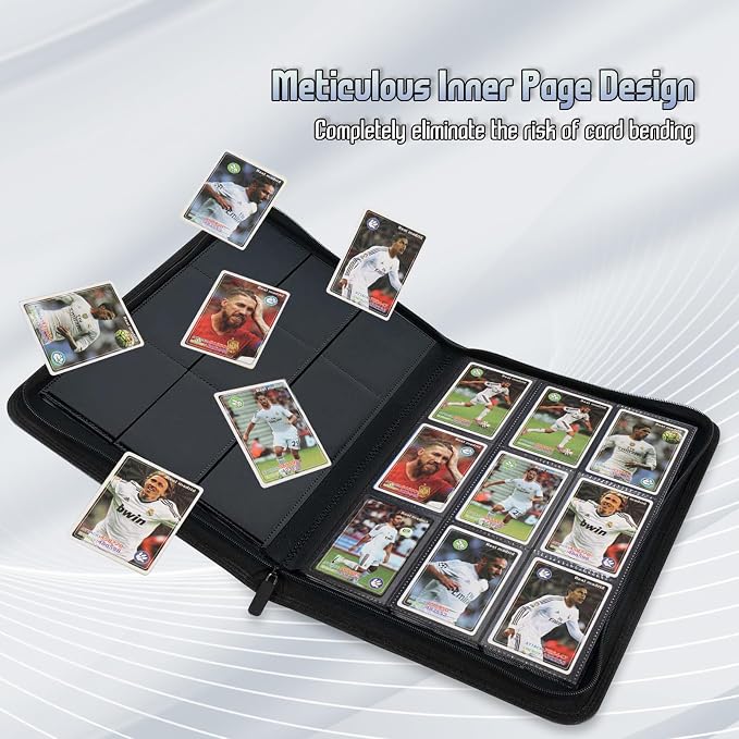 Trading Card Binder, Premium 9 Pocket Double Sided 540 Pocket PU Card Collection Binder, Collectible Trading Card Albums for MTG, TCG, Sport Card, Game Cards (Black)