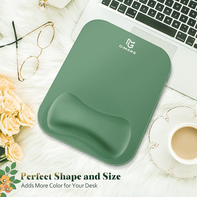 Gimars Large Smooth Superfine Fibre Memory Foam Ergonomic Mouse Pad Wrist Rest Support - Mousepad with Nonslip Base for Laptop, Computer, Gaming & Office，Red Camouflage