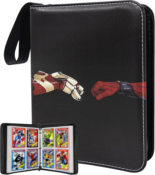 Card Binder for Cards,4 Pocket with 50 Sleeves up to 400 Cards,Waterproof Avengers Card Storage Bag for Boys,Games Cards Display Case