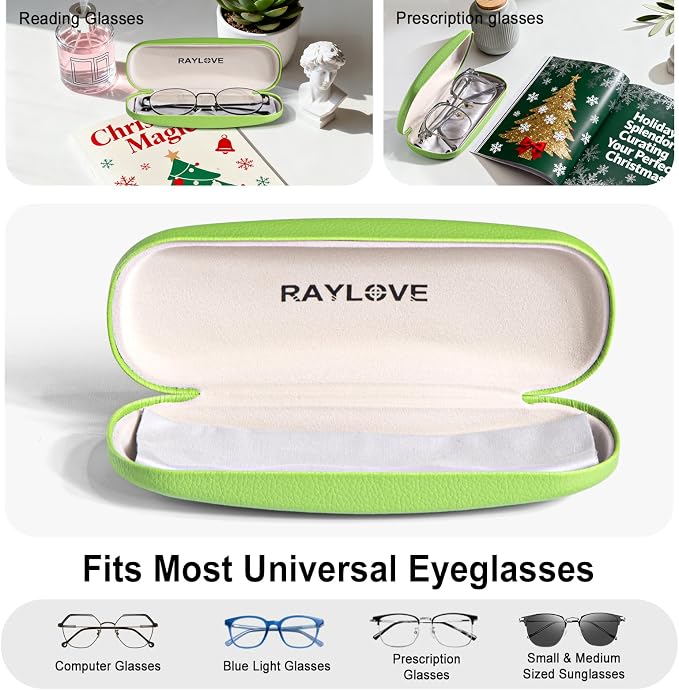 RayLove Unisex Hard Shell Eyeglasses Cases, Protective Case For Glasses