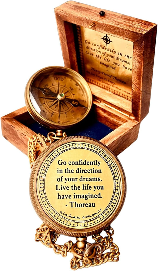 Gift for Son from Mom Dad | Engraved Compass 2" - Father to Son Gifts, Mom to Son Gifts for Graduation 2025, Birthday Baptism Confirmation Communion