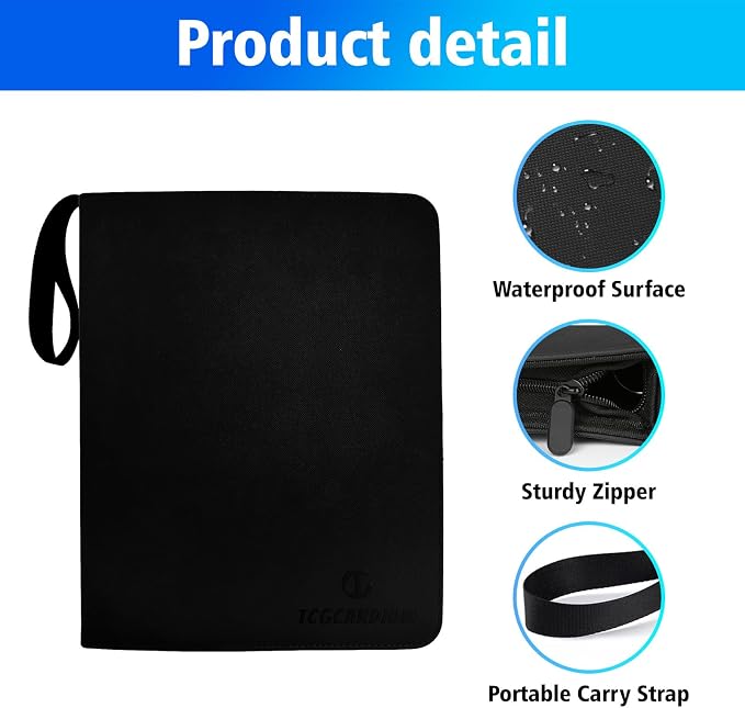 Mini Game Card Binder, 300 Slots Portable Card Holder Organizer, Water-Resistant Faux Leather Zipper Case for Game NFC Tags, SD Memory Cards, PS Vita Cartridges