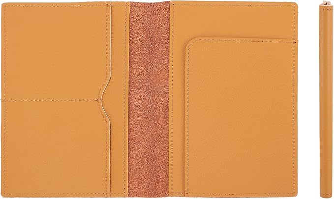 STAR VISTA Albatross Leather Travel Passport Holder, Minimalist Design, Calfskin Leather Case for Women and Men - Slim Passport Wallet, Bifold, RFID Blocking, Honey