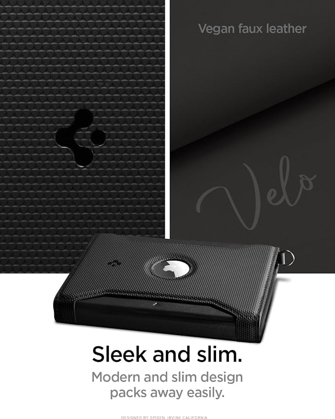 Spigen Life Passport Card Cover Holder, RFID Blocking | Travel Document Organizer, SIM Card Pin Included - Black