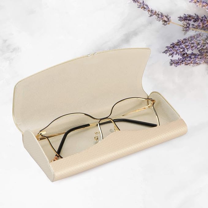 LifeArt Eyeglass Case Hard Shell, Portable Sunglass Case, Fashionable PU Leather Eyeglass Case, Lightweight