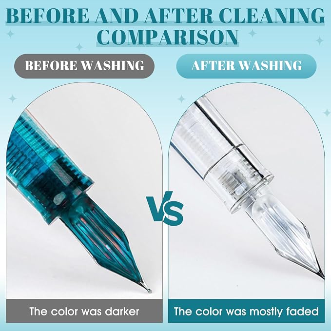 Fountain Pen Cleaning Kit, Powerful Cleaning, Prevent Clogging,6.67 oz | Suitable for Cleaning Fountain Pens, Prevents Clogging, Long Lasting Care, Safe On Nibs, Extends Pen Life