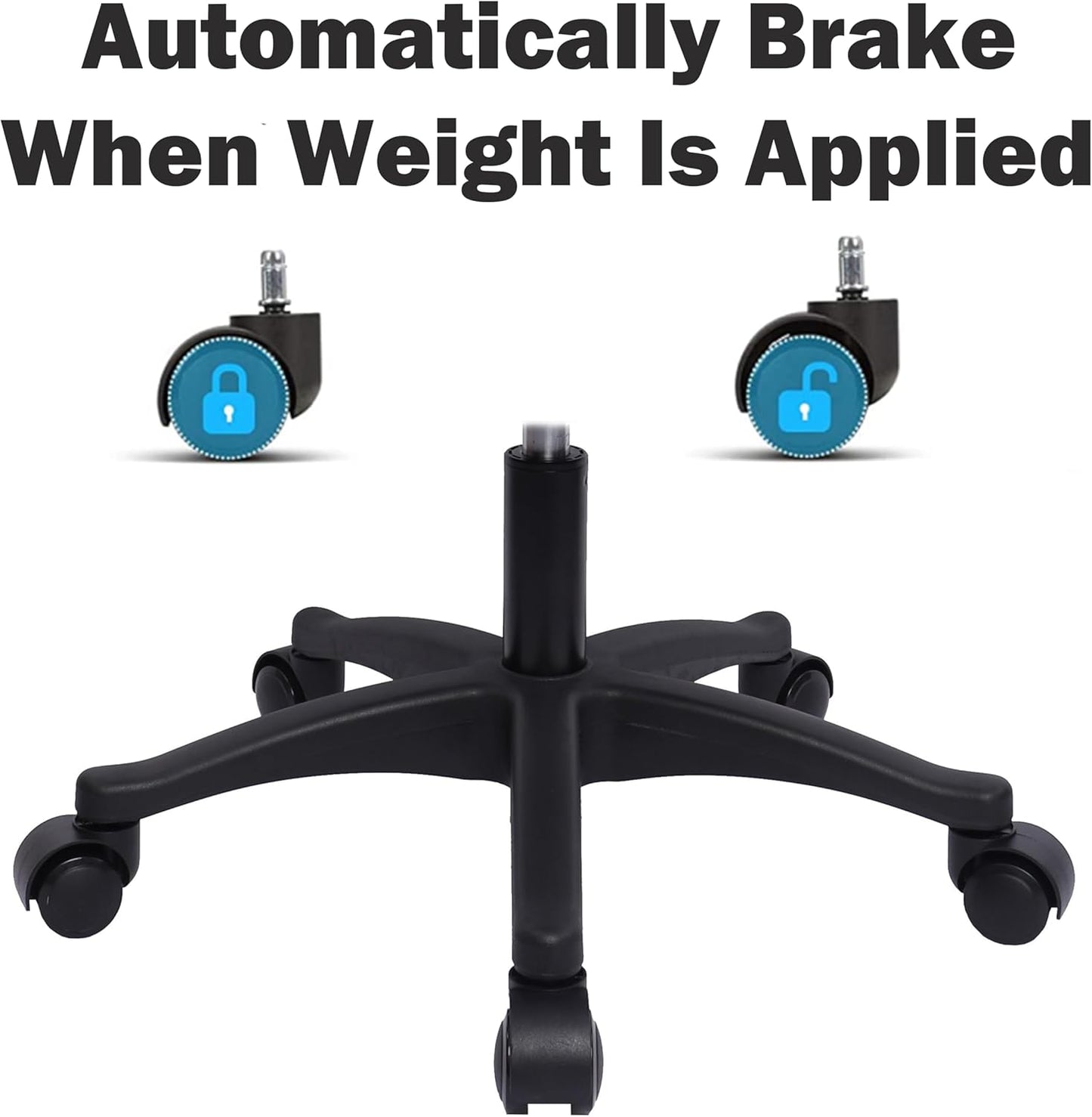 TAKE UR SEAT® 15" Table Height Adjustable Round Seat Stool Heavy Duty Built and Shipped Within 24 Hours, Spa, Medical, Lab, Black (Self-Braking Caster)