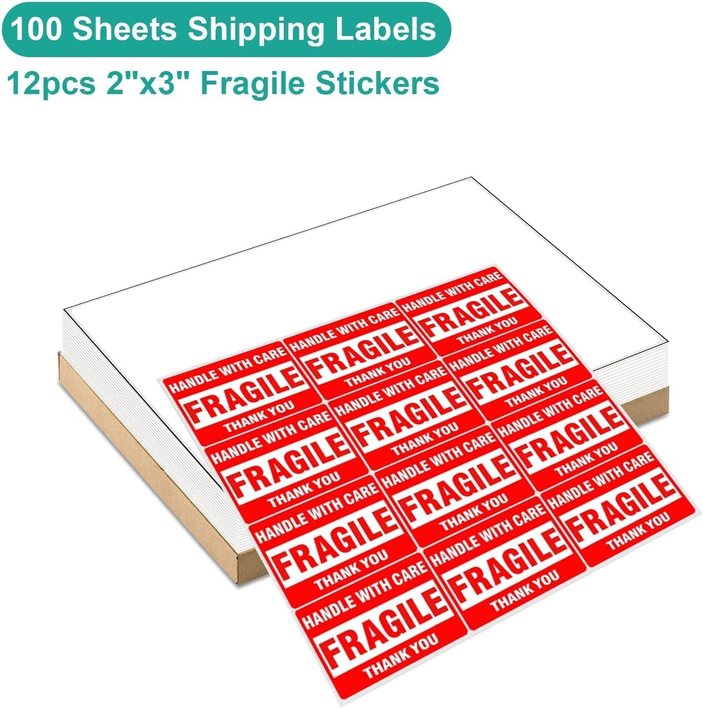 MFLABEL Full Sheet Sticker Label, Address Sticker, White Matte Label Paper, 8-1/2" x 11" Shipping Labels for Laser & Inkjet Printer (2500 Labels, 2500 Sheets)