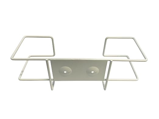1 Each | Disposable Glove or Tissue Box Holder, Wire Rack, Wall Mounted Universal Box Holders, for Larger Sized Single Boxes, White - 1 Glove Box Holder