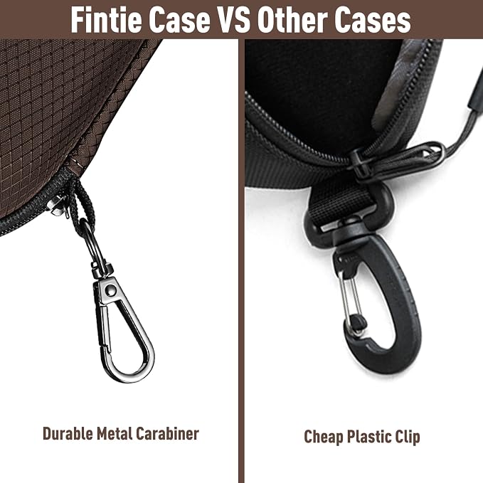 FINTIE Sunglasses Case, Hard EVA Shell Shockproof Sport Glasses Case with Metal Carabiner Travel Zipper Eyeglasses Holder
