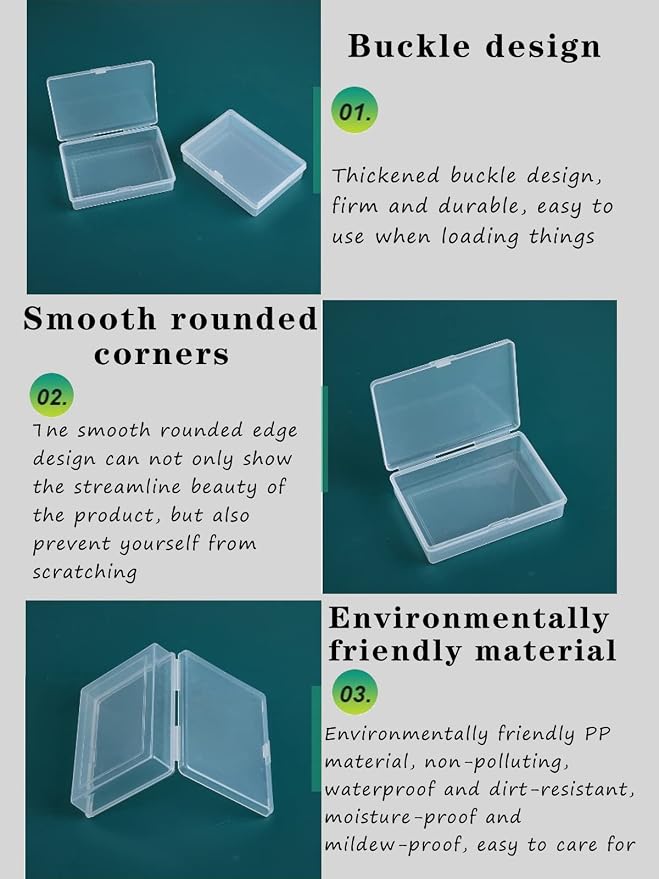 Clear Plastic Playing Card Boxes Snaps Closed Poker Gaming Playing Card Deck Cases Holder Plastic Storage Box Clear Trading Card Box Card Storage Organizer for Bank Business Card (6Pcs)