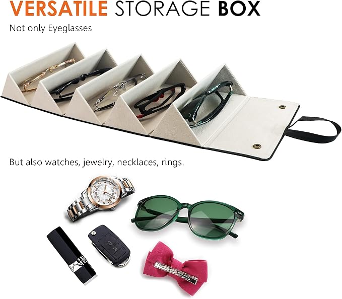 LifeArt Eyeglass Case Hard Shell, Portable Sunglass Case, Fashionable PU Leather Eyeglass Case, Lightweight