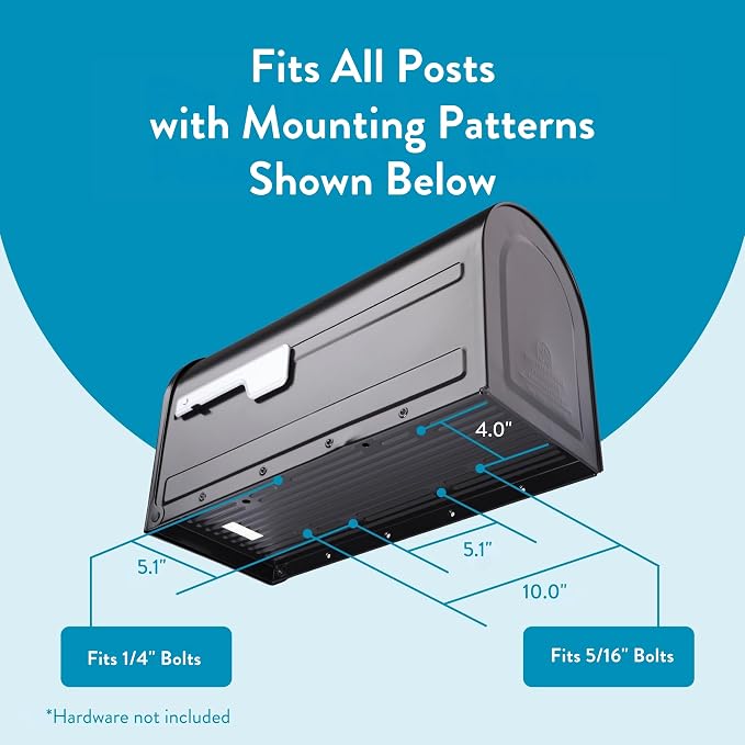 Architectural Mailboxes 7900-7B-SR-10 Boulder Postmount Mailbox, Large, Black