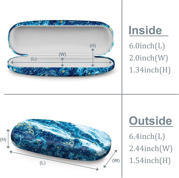 FINTIE Hard Shell Eyeglasses Case, Portable Protective Glasses Cover Eyeglass Holder Box with Cleaning Cloth for Men Women
