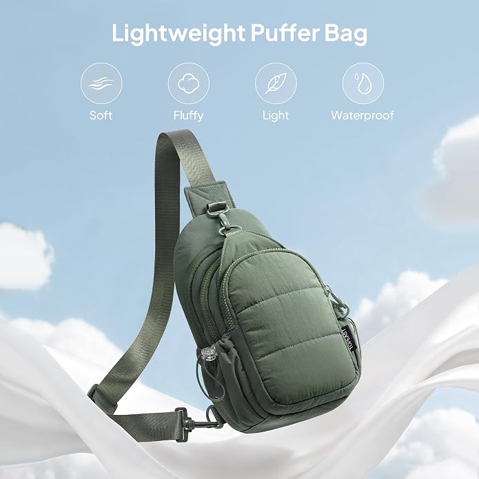 TOPEAST Sling Bag for Women, Anti-Theft Crossbody Bag with RFID Blocking & Small Water Bottle Holder for Travel