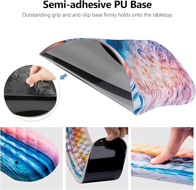 Ergonomic Mouse Pad with Wrist Support and Keyboard Wrist Rest Set | Memory Foam Wrist Cushion, Non-Slip PU Base, Massage Design, Relieves Wrist Pressure for Work, Gaming & Office Use
