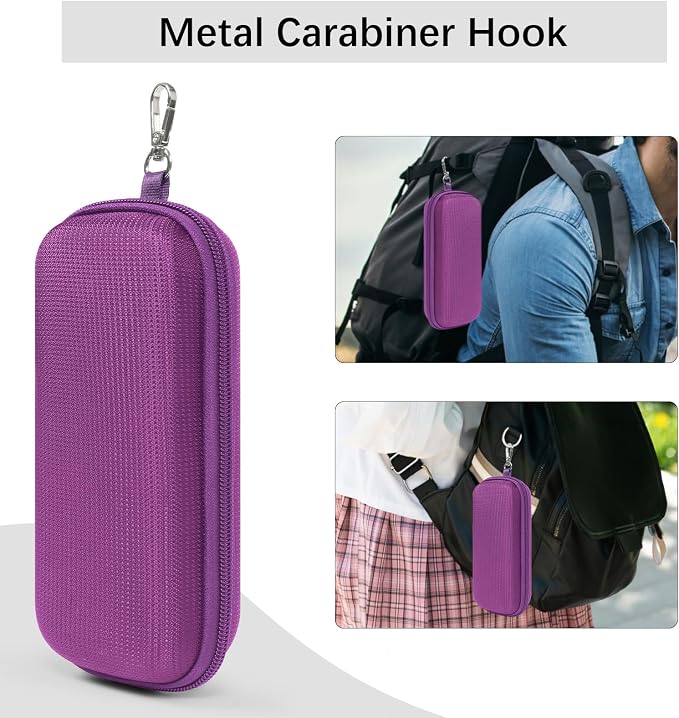 Double Eyeglasses Case Hard Shell Dual Sunglasses Organizer with Zipper Closure Travel Eyewear Storage for Vehicle
