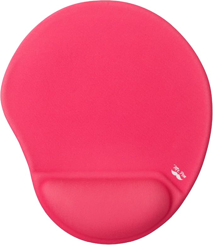 Mr. Pen- Ergonomic Mouse Pad with Wrist Rest | Red Breathable Fabric with Memory Foam Cushion, Non-Slip Rubber Base, Gel Mouse Pad with Wrist Support