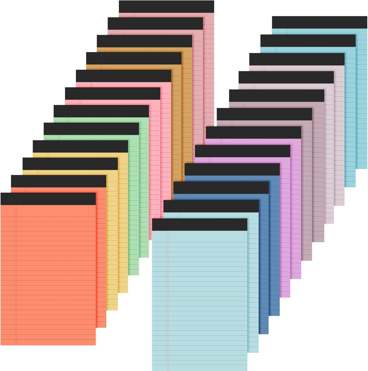 Fuutreo 24 Pcs 5" x 8" Legal Pad Writing Notepads 50 Sheets Small Legal Pad Narrow Ruled Multiple Color Lined Paper for School College Office Supplies Work (Multicolor)
