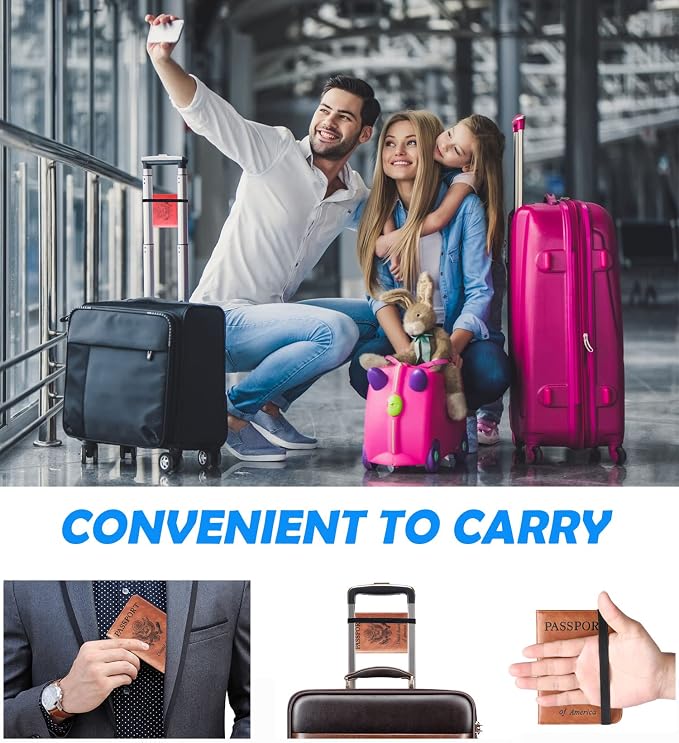 LOHASLIFE Passport Holder for Travel Essentials, Passport Cover Wallet | Leather Rfid Blocking Card Case, Travel Accessories, Vacation Luggage Must Haves, for Men Women