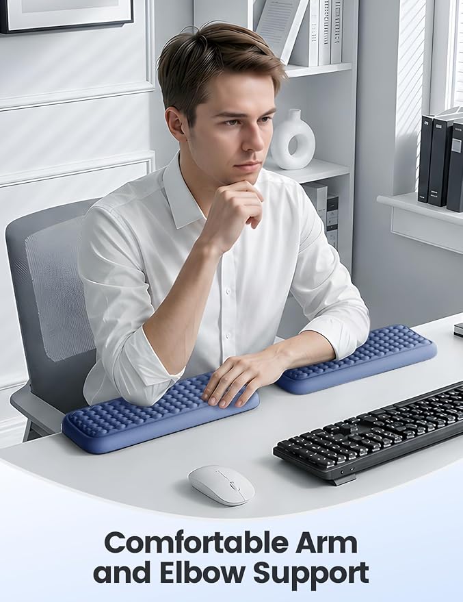 Vaydeer 2Pcs Elbow Pad for Desk, L-Shaped Arm Rest, Ergonomic Elbow Rest | Memory Foam Desk Edge Cushion, Wrist Rest Pad Keyboard Mouse Support for Palm Hand Office Computer Home Gaming Accessories