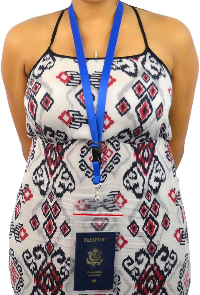 Passport Holders - 2 Pack - Heavy Duty Water and Tear Resistant with Lanyard - 4X6 Insert is Ideal for Cruise and Beach Vacation Documents (Royal Blue)