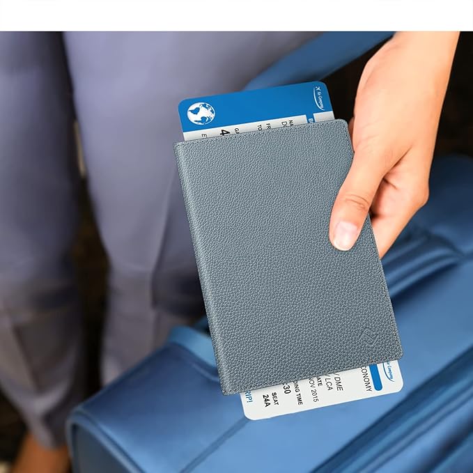 FINTIE Passport Holder, Slim Travel Wallet RFID Blocking Card Case Cover | Passport Cover Protector Essentials with Credit Card Slots, For Women/Men