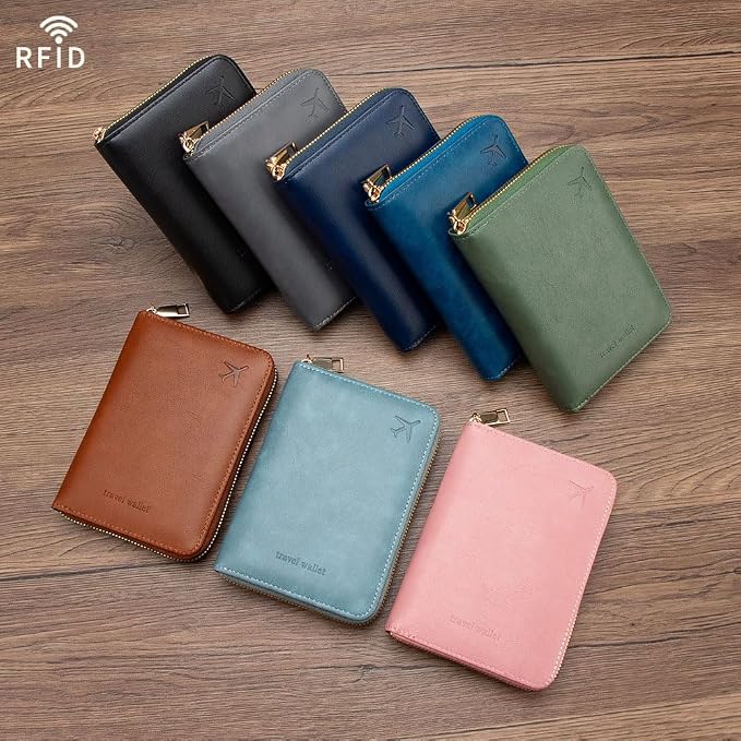 Passport Holder for Travel Women and Men RFID Passport Holder with Zipper Passport Case Passport cover Passport Wallet Travel Essentials and Accessories
