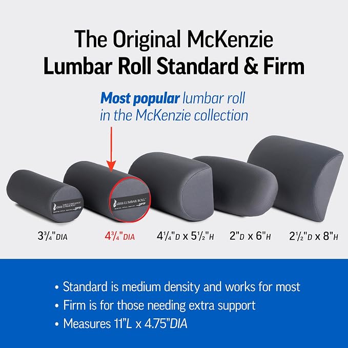 OPTP The Original McKenzie Lumbar Roll – Firm Density Low Back Support | USA-made, lumbar support for office chair & car seat back support, the preferred lumbar pillow by physical therapists