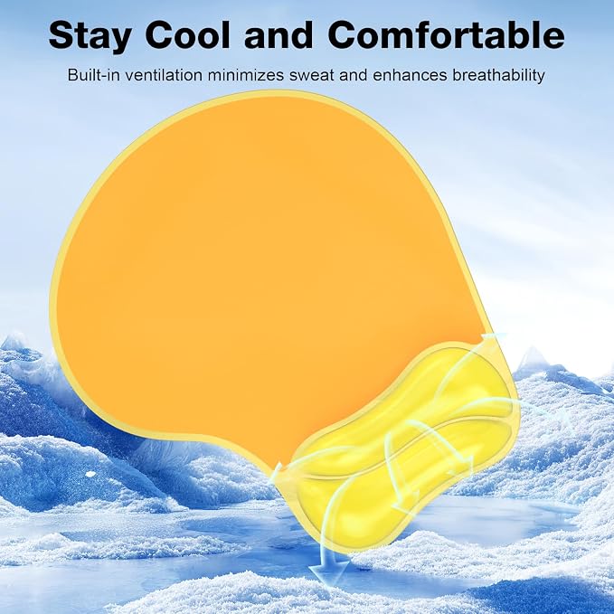 Gel Mouse Pad with Wrist Rest, Ergonomic for Laptop, Non-Slip Base | Cooling Gel Comfort, Soft Squishy Wrist Support, Easy to Clean, Non-Slip PU Base, for Office & Home Desk Yellow