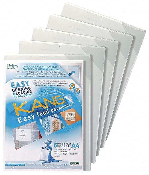 Sign Holder, Clear, 1/4 in. H, Adhesive, PK5