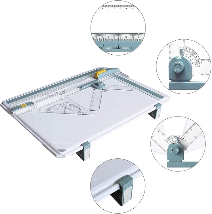 Inch A3 Drawing Board Drafting Table Multifunctional Drawing Board Table with Clear Rule Parallel Motion and Angle Adjustable Measuring System